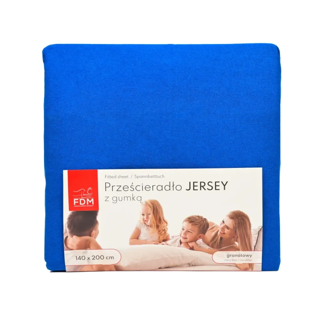 Prześcieradło JERSEY granatowe